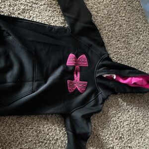 Under Armour Black Hoodie with Pink Logo